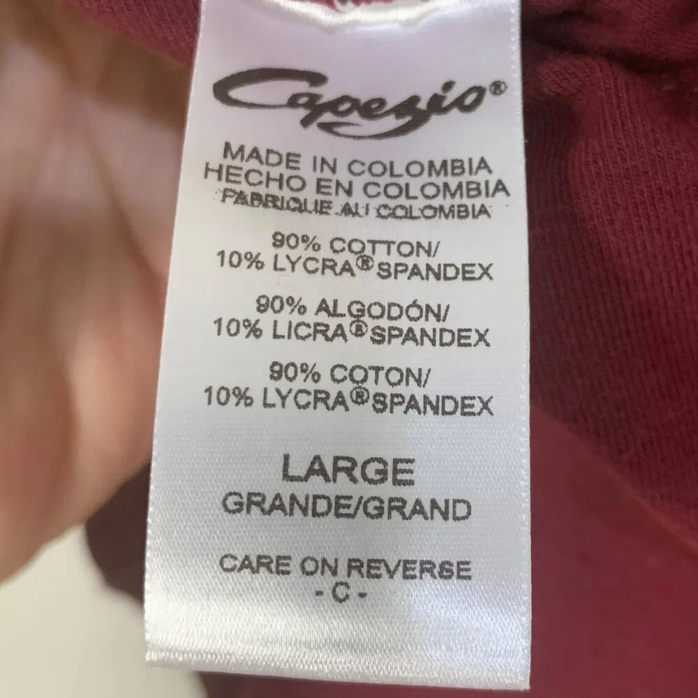 Capezio Child’s Short Cap Sleeve Pinch Front Leotard Size L Bodysuit Burgundy